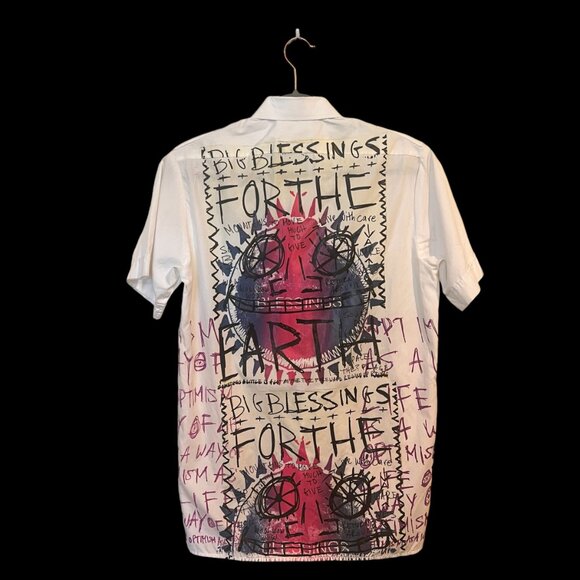 Snowmilk Streetwear White Work Shirt Painted w/Original Snowmilk Design - Picture 4 of 9